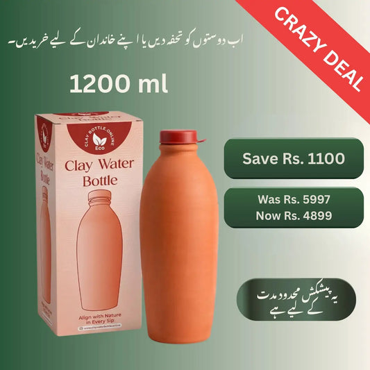 The Family Wellness Trio: 3x 1200ml Large Clay Bottles
